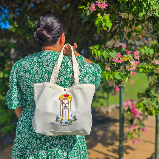 Our Lady of Fatima Medium Tote Bag - Heart & Halo