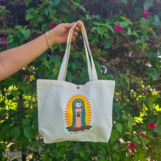 Our Lady of Guadalupe Medium Tote Bag - Heart & Halo