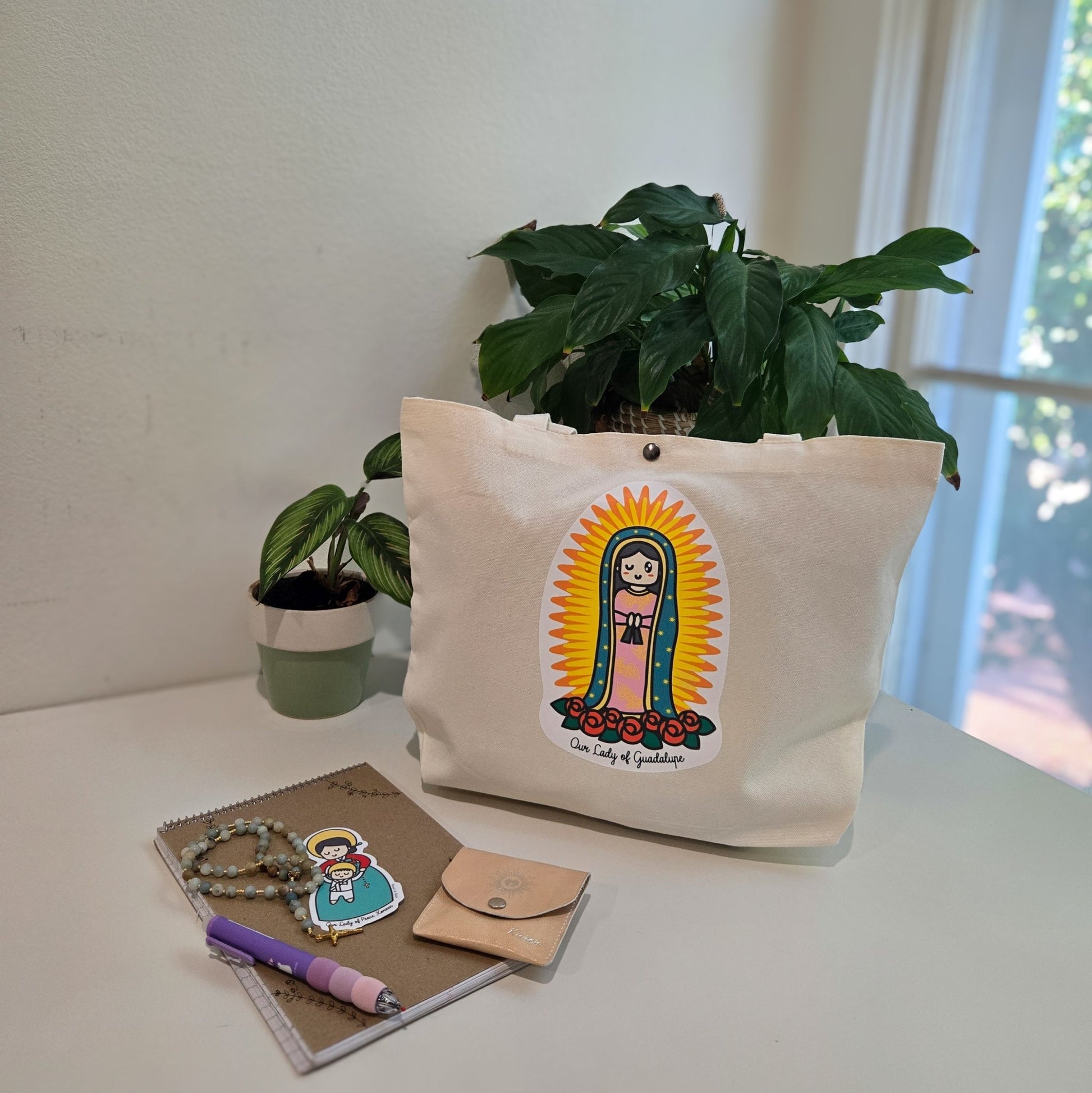 Our Lady of Guadalupe Medium Tote Bag - Heart & Halo