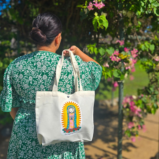 Our Lady of Guadalupe Medium Tote Bag - Heart & Halo