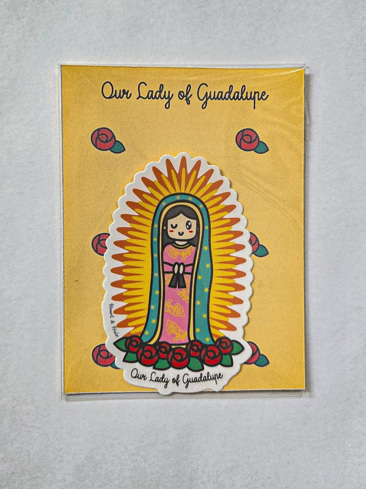 Our Lady of Guadalupe Waterproof 3.75" Sticker - Heart & Halo