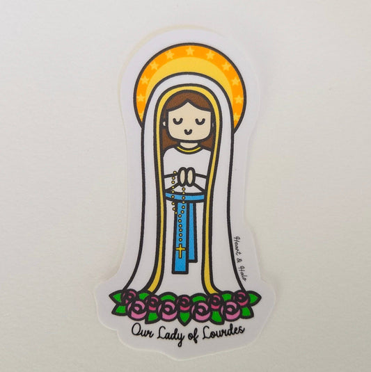 Our Lady of Lourdes Cute Mini Tote Bag - Heart & Halo