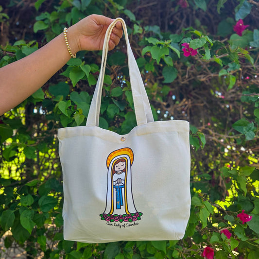 Our Lady of Lourdes Medium Tote Bag - Heart & Halo