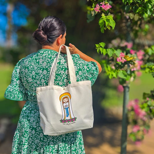 Our Lady of Lourdes Medium Tote Bag - Heart & Halo