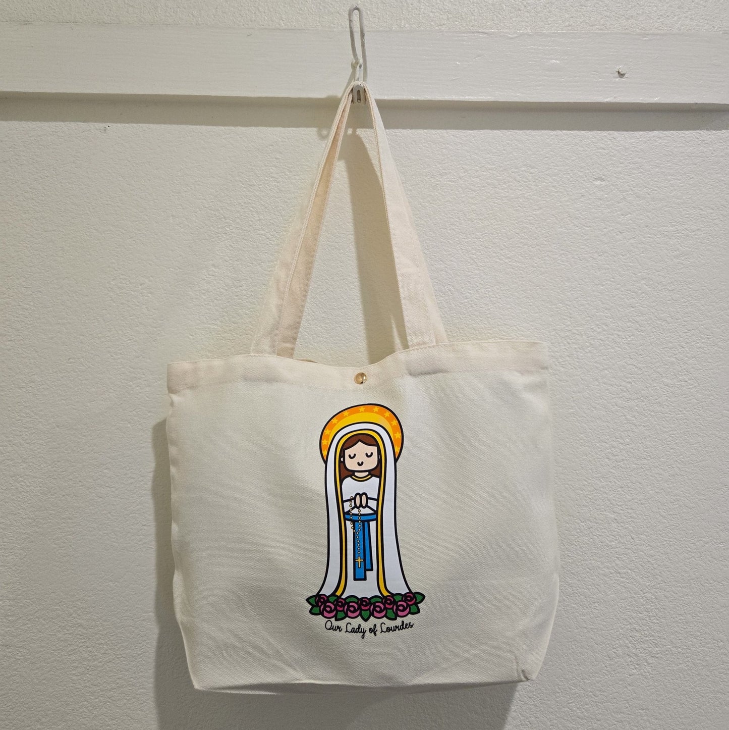 Our Lady of Lourdes Medium Tote Bag - Heart & Halo