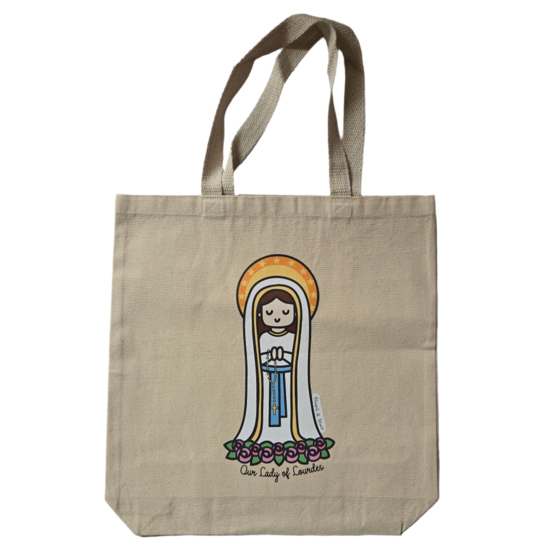 Our Lady of Lourdes Tote Bag, Premium Quality - Heart & Halo