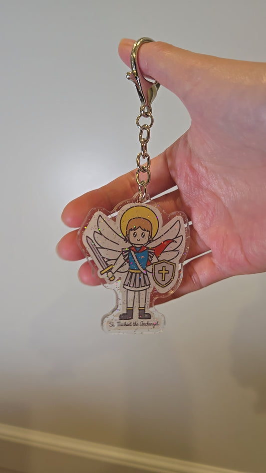 St. Michael the Archangel Acrylic Keychain | 2.75" Double-Sided Catholic Charm