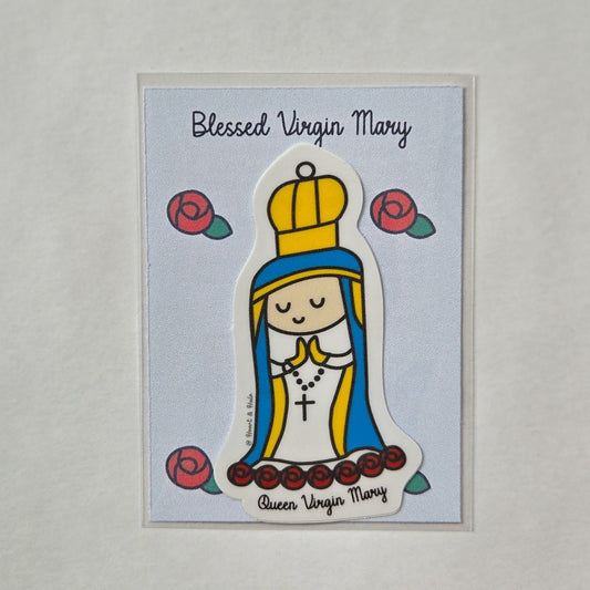 Queen Virgin Mary 3" Waterproof Sticker - Heart & Halo