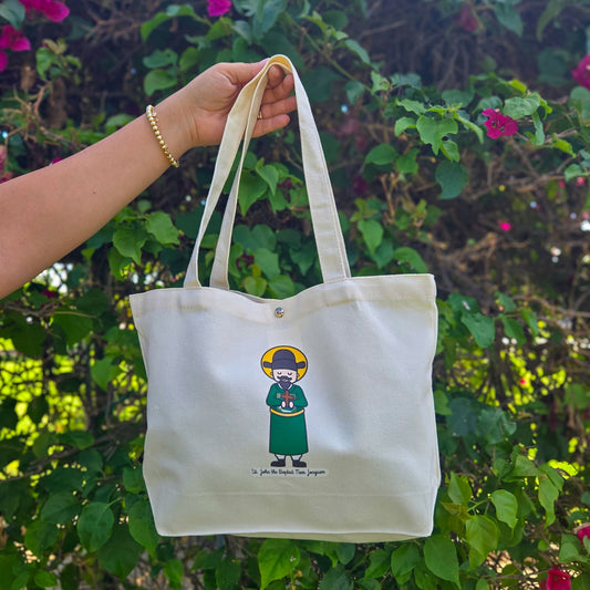 Special Edition St. Andrew Kim Taegon & St. John the Baptist Nam Jongsam Medium Tote Bag - Heart & Halo