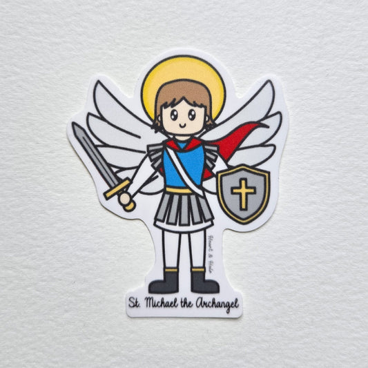 St. Michael the Archangel 3" Waterproof Sticker - Heart & Halo
