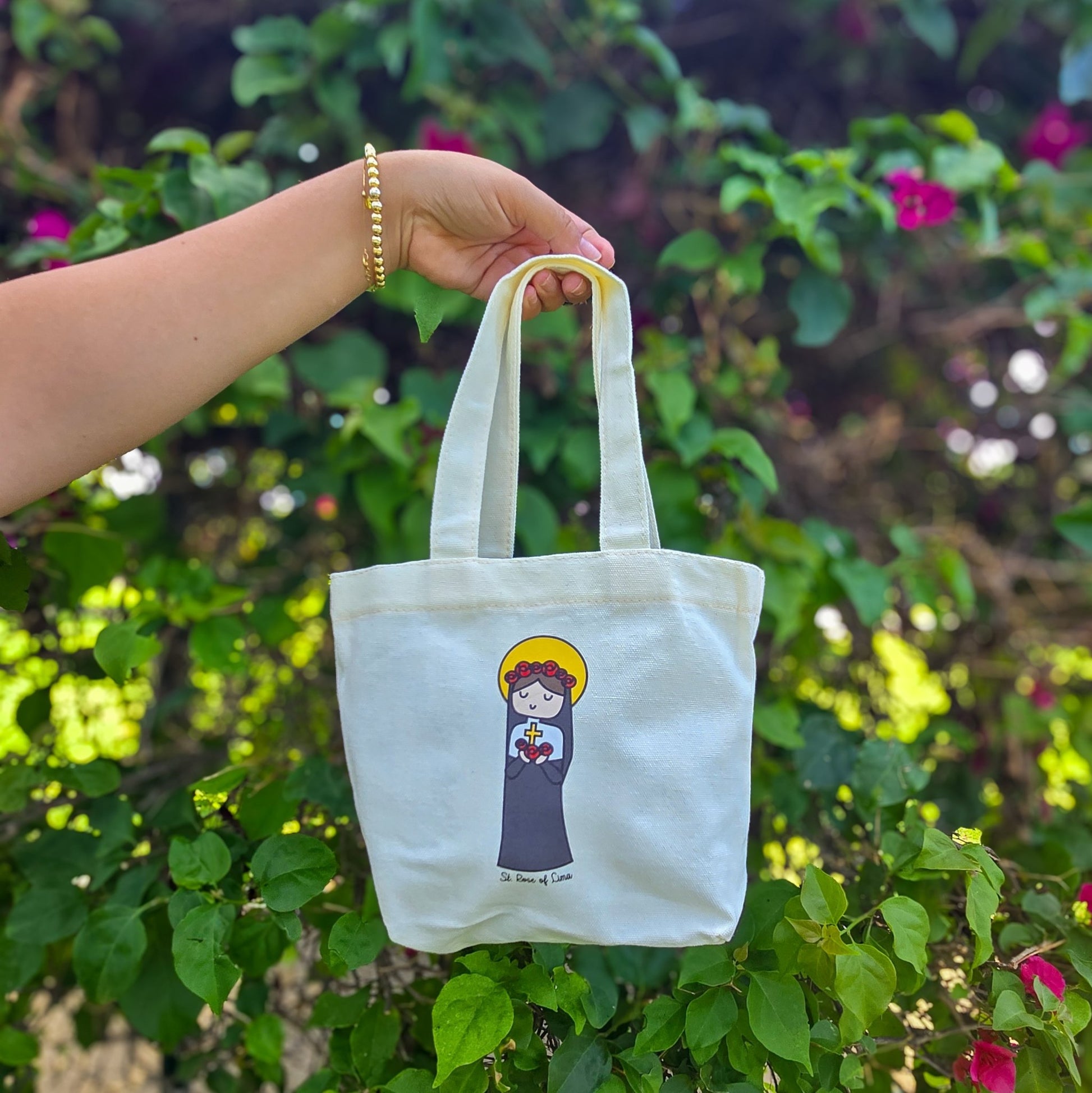 St. Rose of Lima Mini Tote Bag - Heart & Halo