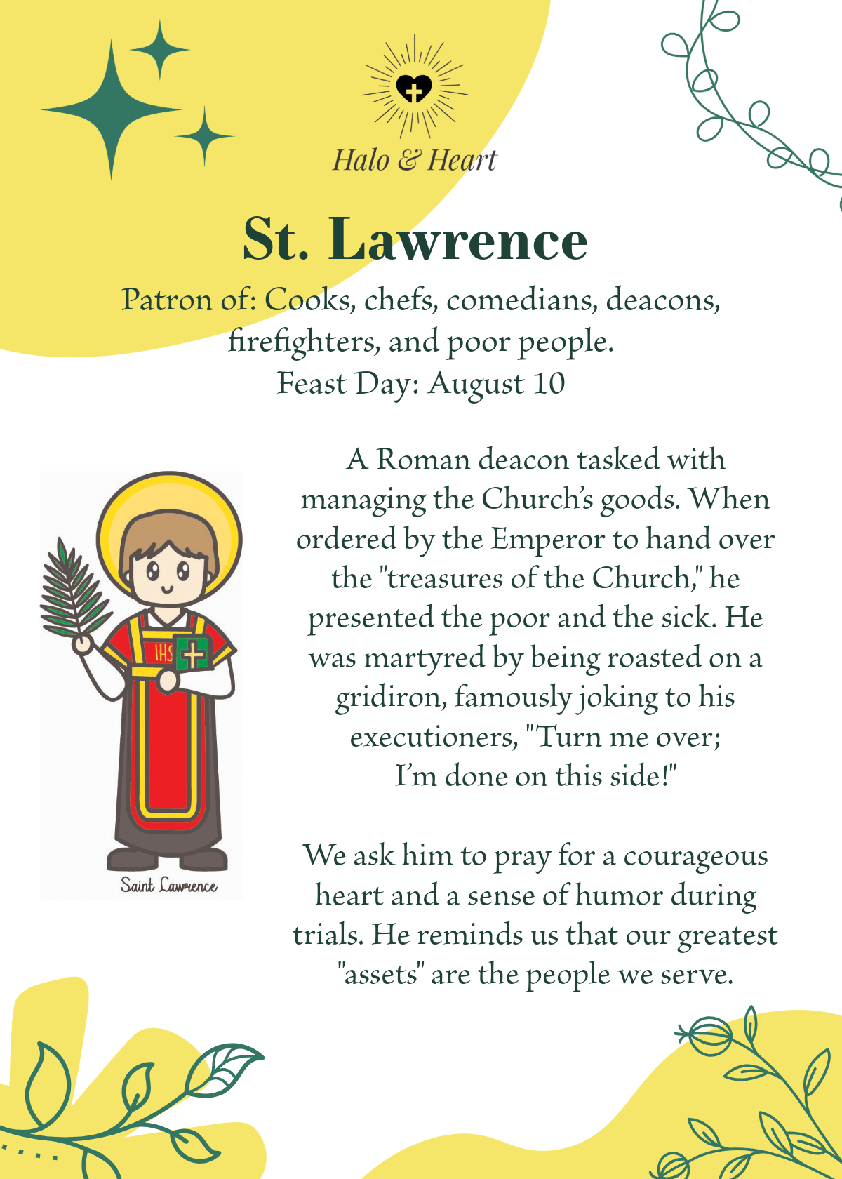 12 Months of Saints Mystery Bag - Catholic Gifts for Kids & Baptism - Handcrafted Wood Charm - Heart & Halo