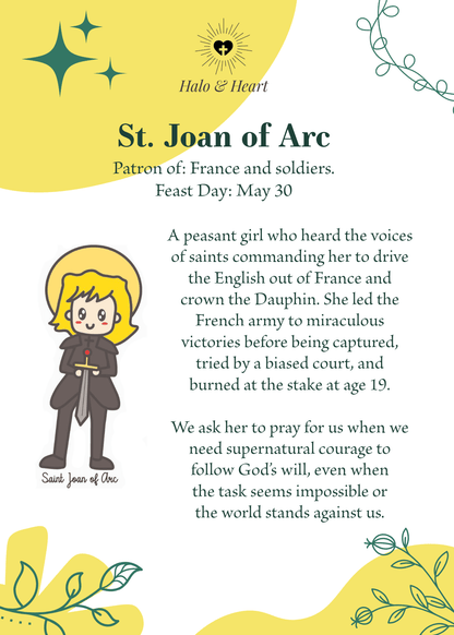 12 Months of Saints Mystery Bag - Catholic Gifts for Kids & Baptism - Handcrafted Wood Charm - Heart & Halo