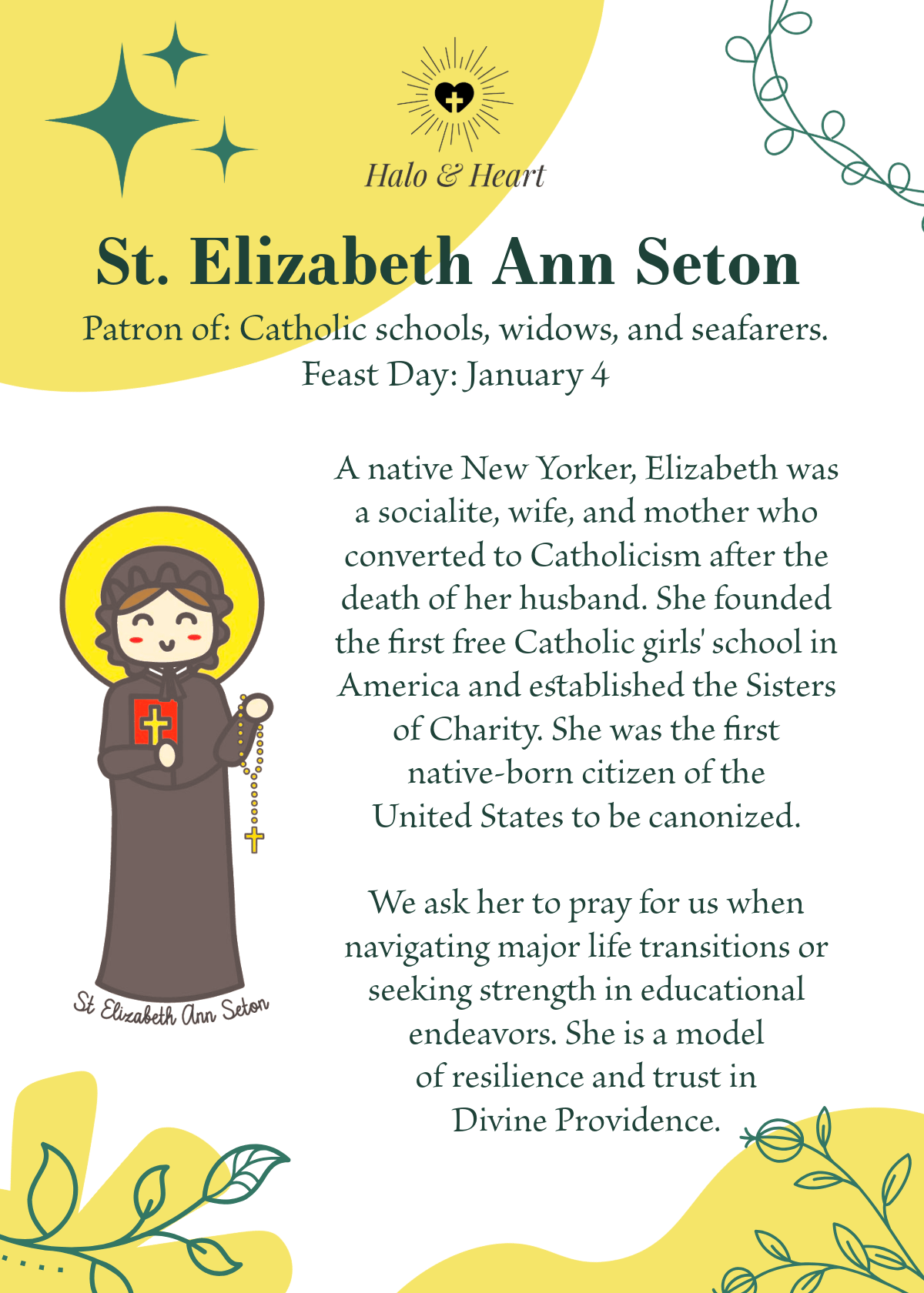 12 Months of Saints Mystery Bag - Catholic Gifts for Kids & Baptism - Handcrafted Wood Charm - Heart & Halo