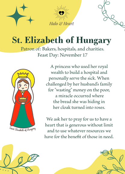 12 Months of Saints Mystery Bag - Catholic Gifts for Kids & Baptism - Handcrafted Wood Charm - Heart & Halo