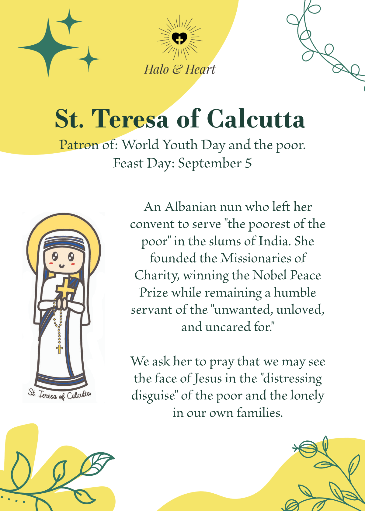 12 Months of Saints Mystery Bag - Catholic Gifts for Kids & Baptism - Handcrafted Wood Charm - Heart & Halo