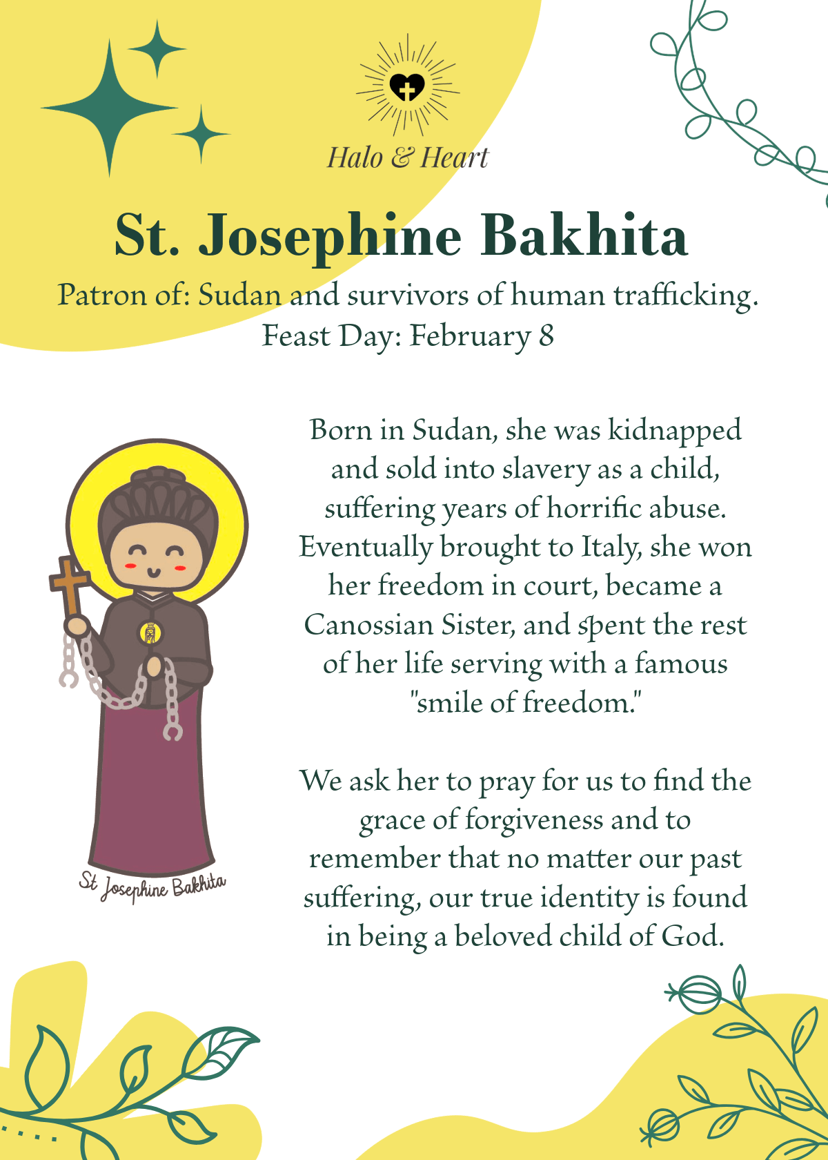 12 Months of Saints Mystery Bag - Catholic Gifts for Kids & Baptism - Handcrafted Wood Charm - Heart & Halo