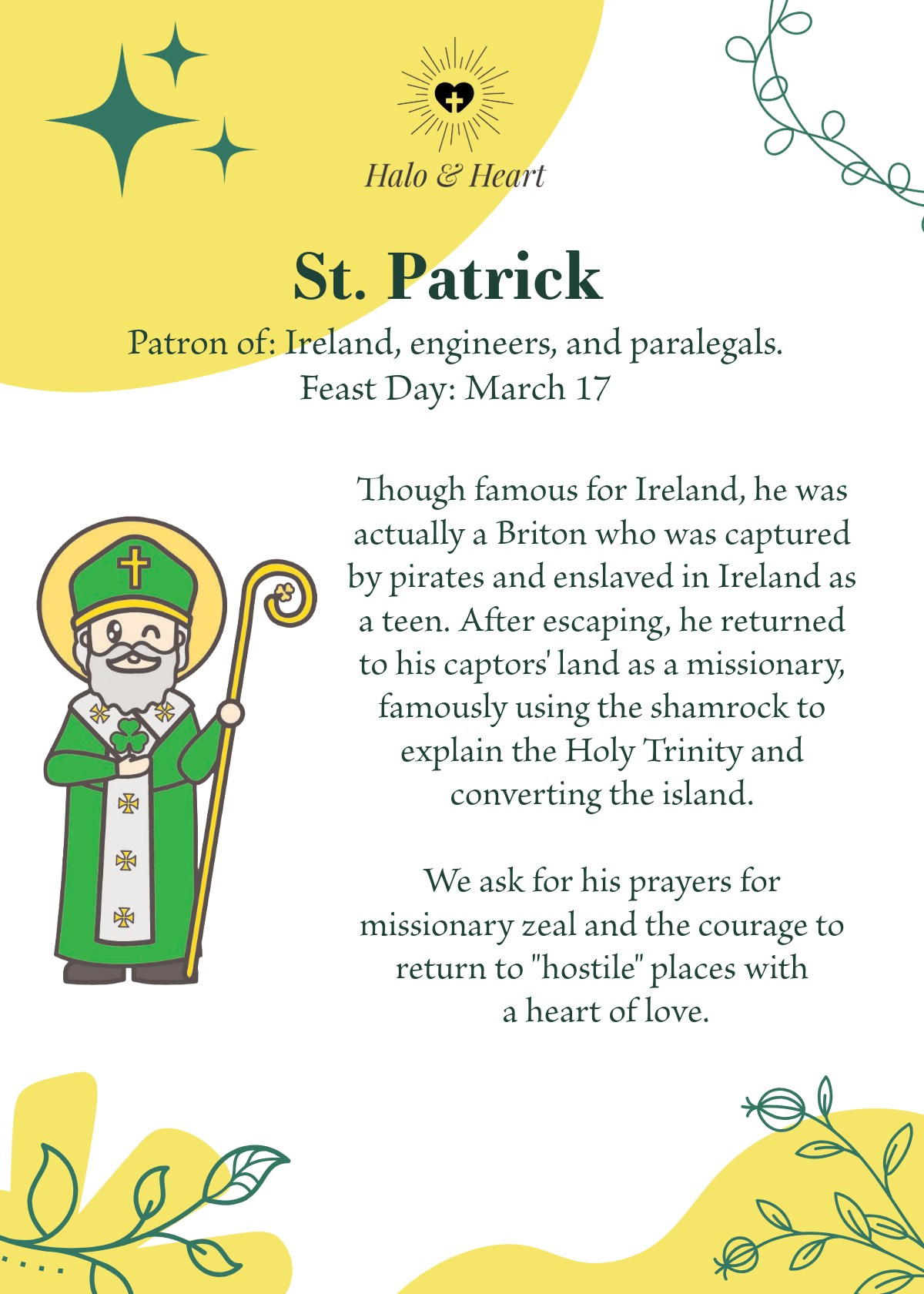 12 Months of Saints Mystery Bag - Catholic Gifts for Kids & Baptism - Handcrafted Wood Charm - Heart & Halo