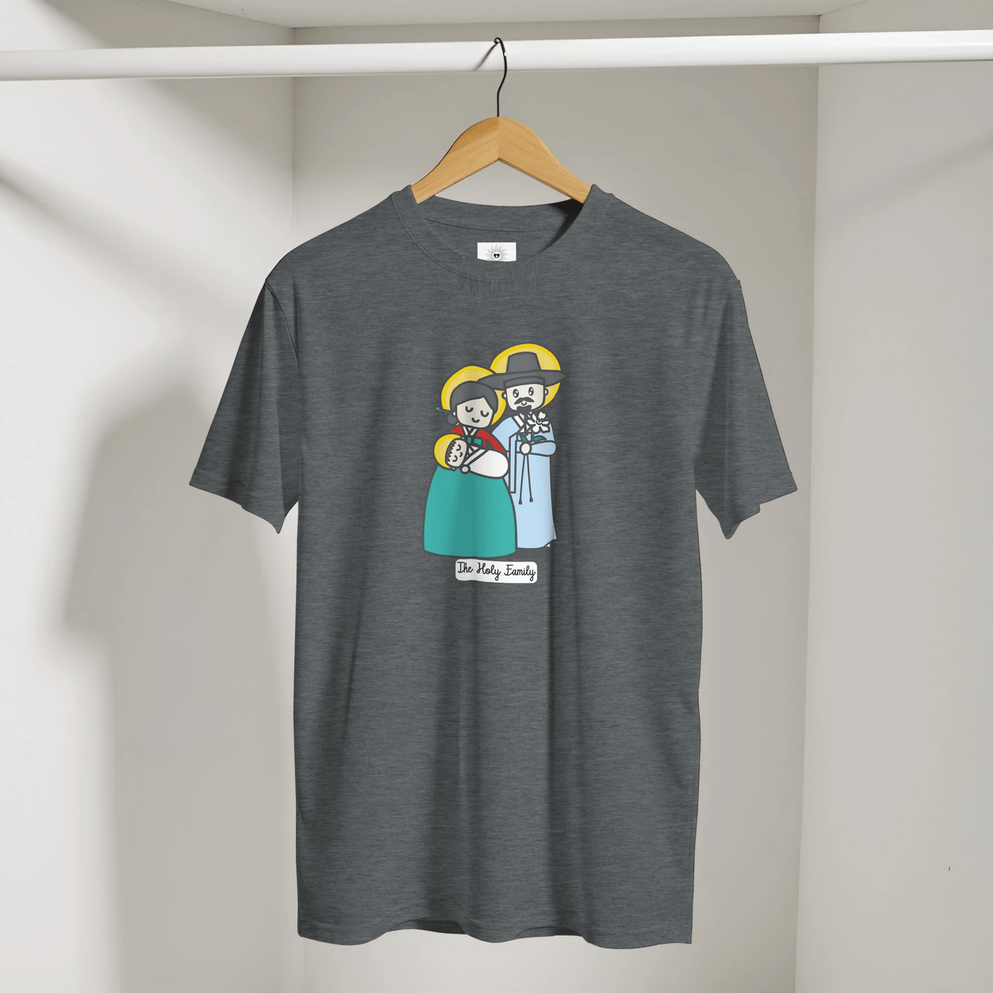 Holy Family in Korean Hanbok Adult T-shirt - Heart & Halo