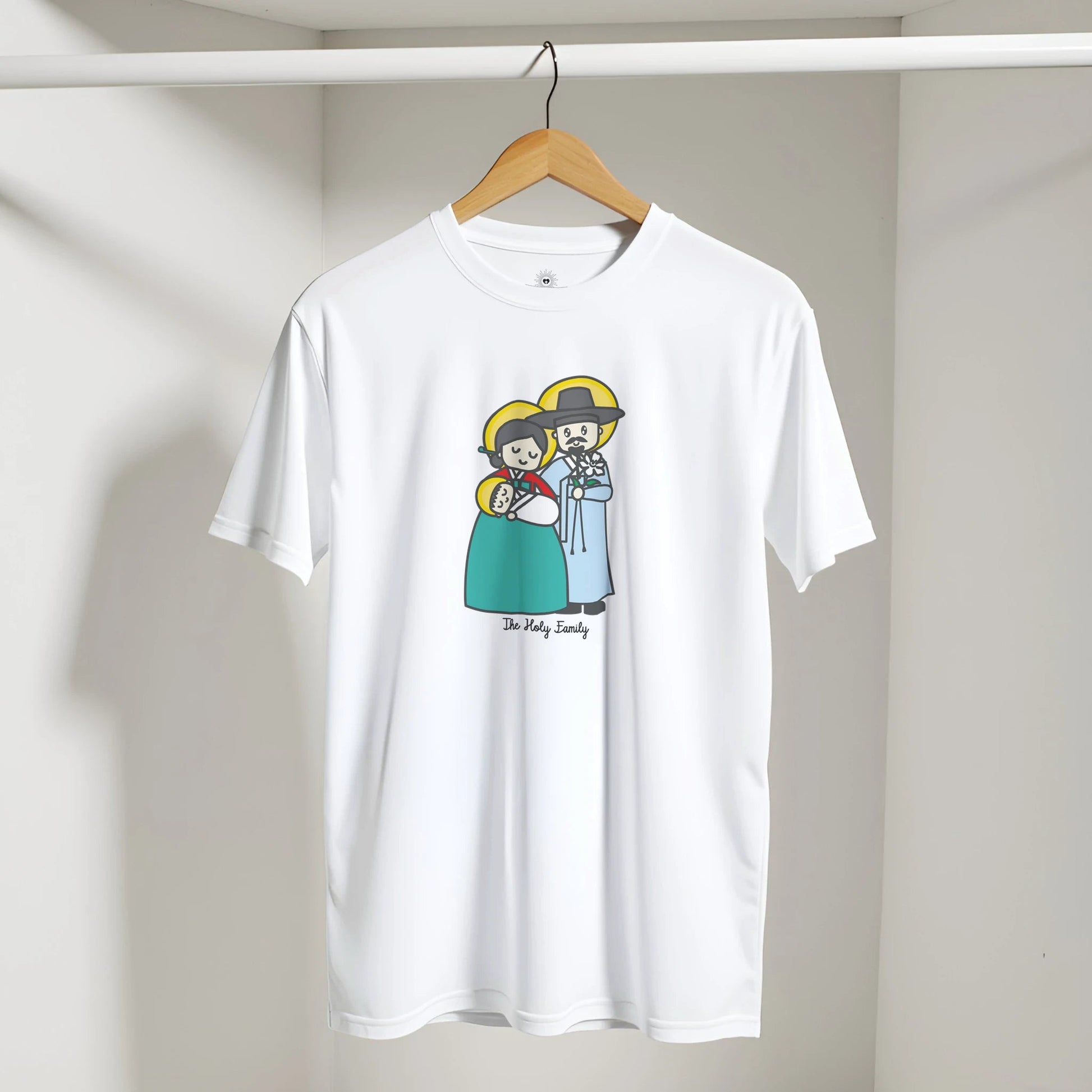 Holy Family in Korean Hanbok Adult T-shirt - Heart & Halo