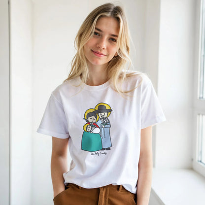 Holy Family in Korean Hanbok Adult T-shirt - Heart & Halo