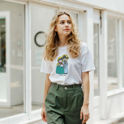 Holy Family in Korean Hanbok Adult T-shirt - Heart & Halo