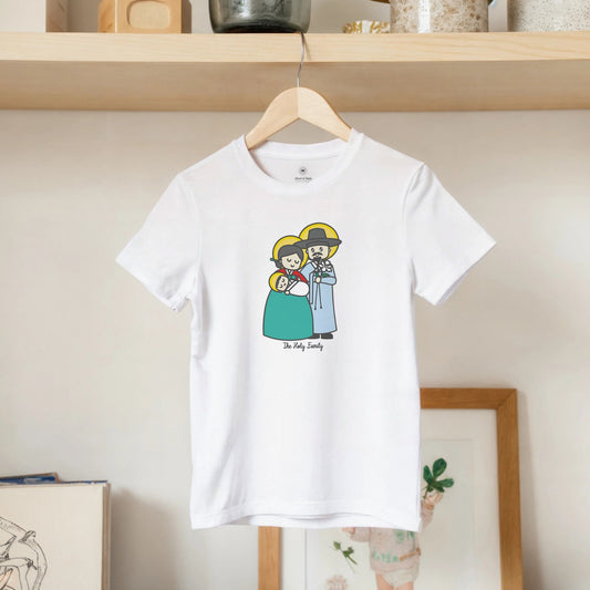 Kids Holy Family - Korean Hanbok Design - Kids T-shirt - Heart & Halo