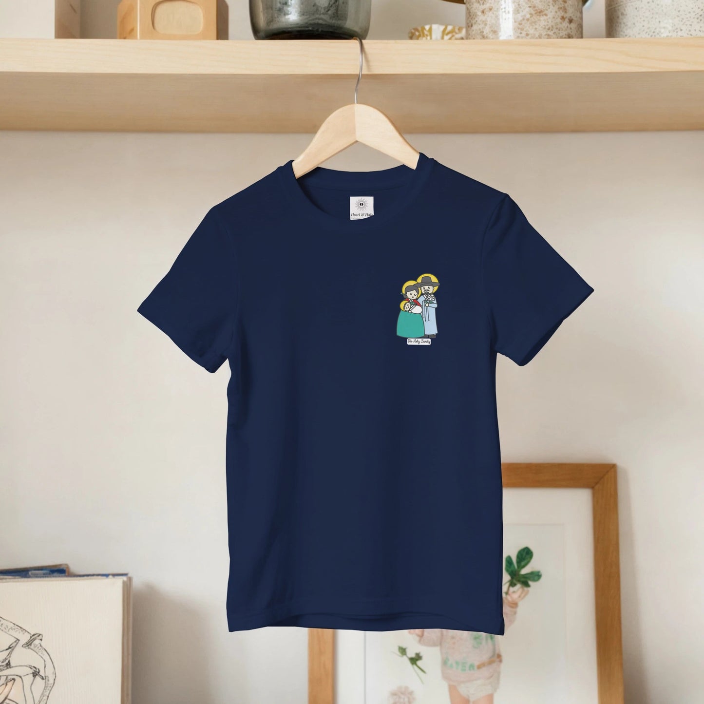 Kids Holy Family - Korean Hanbok Design - Kids T-shirt - Heart & Halo