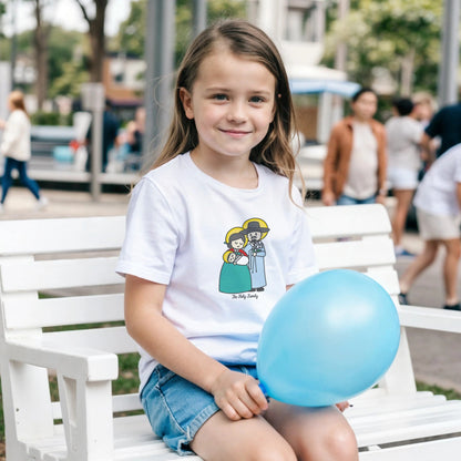 Kids Holy Family - Korean Hanbok Design - Kids T-shirt - Heart & Halo