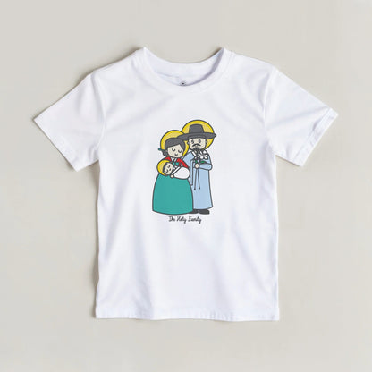 Kids Holy Family - Korean Hanbok Design - Kids T-shirt - Heart & Halo