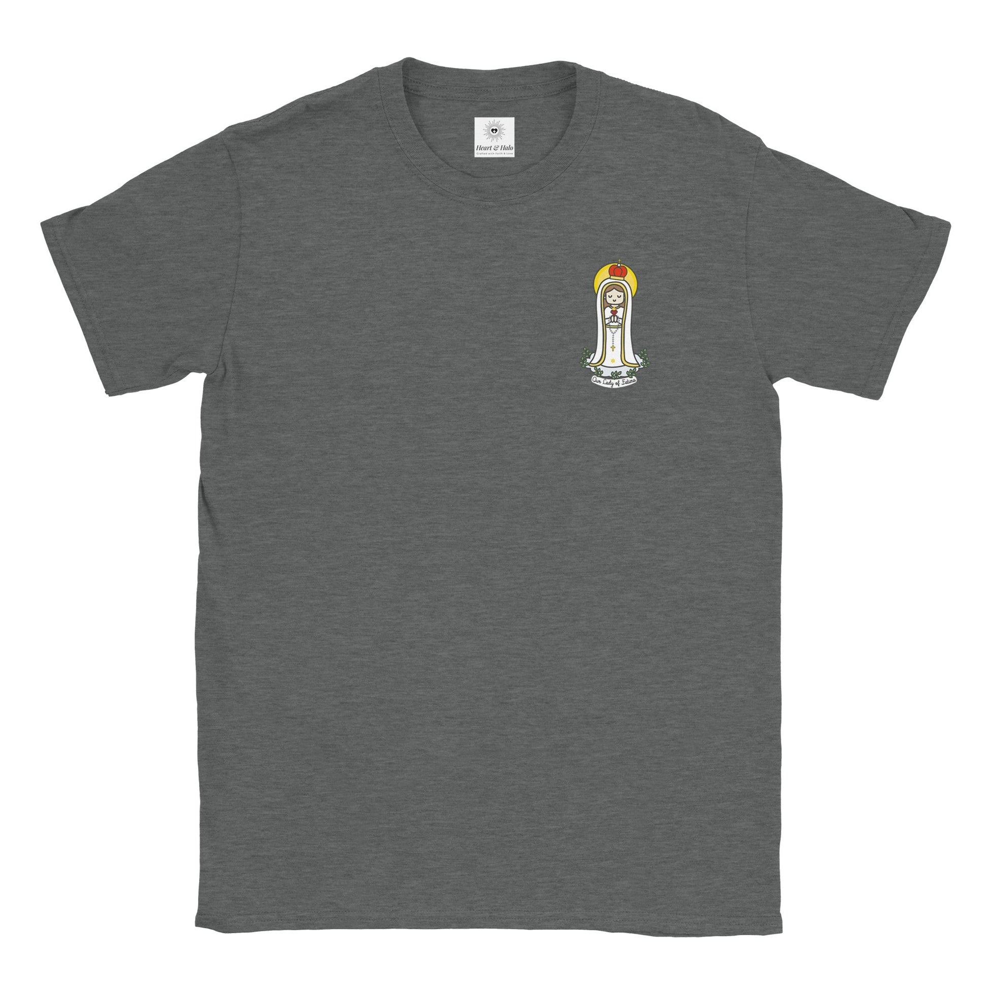 Our Lady of Fatima | Adult Cotton Crewneck T-Shirt | 20% Donation - Heart & Halo