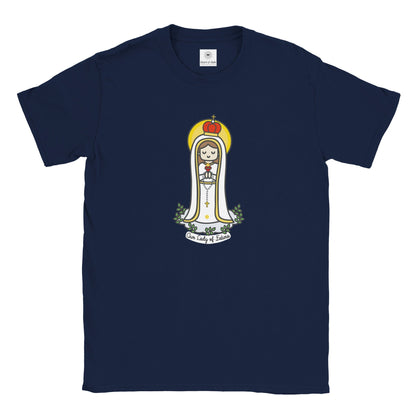 Our Lady of Fatima | Adult Cotton Crewneck T-Shirt | 20% Donation - Heart & Halo