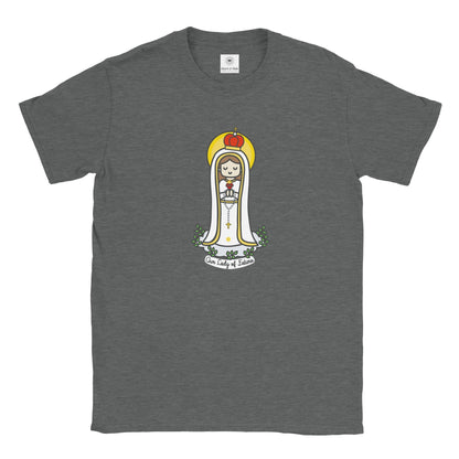 Our Lady of Fatima | Adult Cotton Crewneck T-Shirt | 20% Donation - Heart & Halo