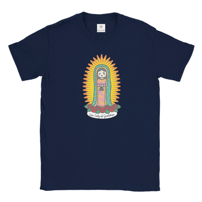 Our Lady of Guadalupe | Adult Cotton Crewneck T-Shirt | 20% Donation - Heart & Halo