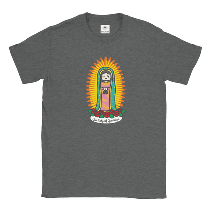 Our Lady of Guadalupe | Adult Cotton Crewneck T-Shirt | 20% Donation - Heart & Halo