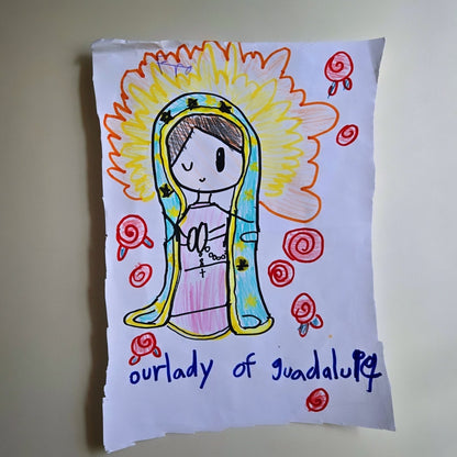 Our Lady of Guadalupe | Adult Cotton Crewneck T-Shirt | 20% Donation - Heart & Halo