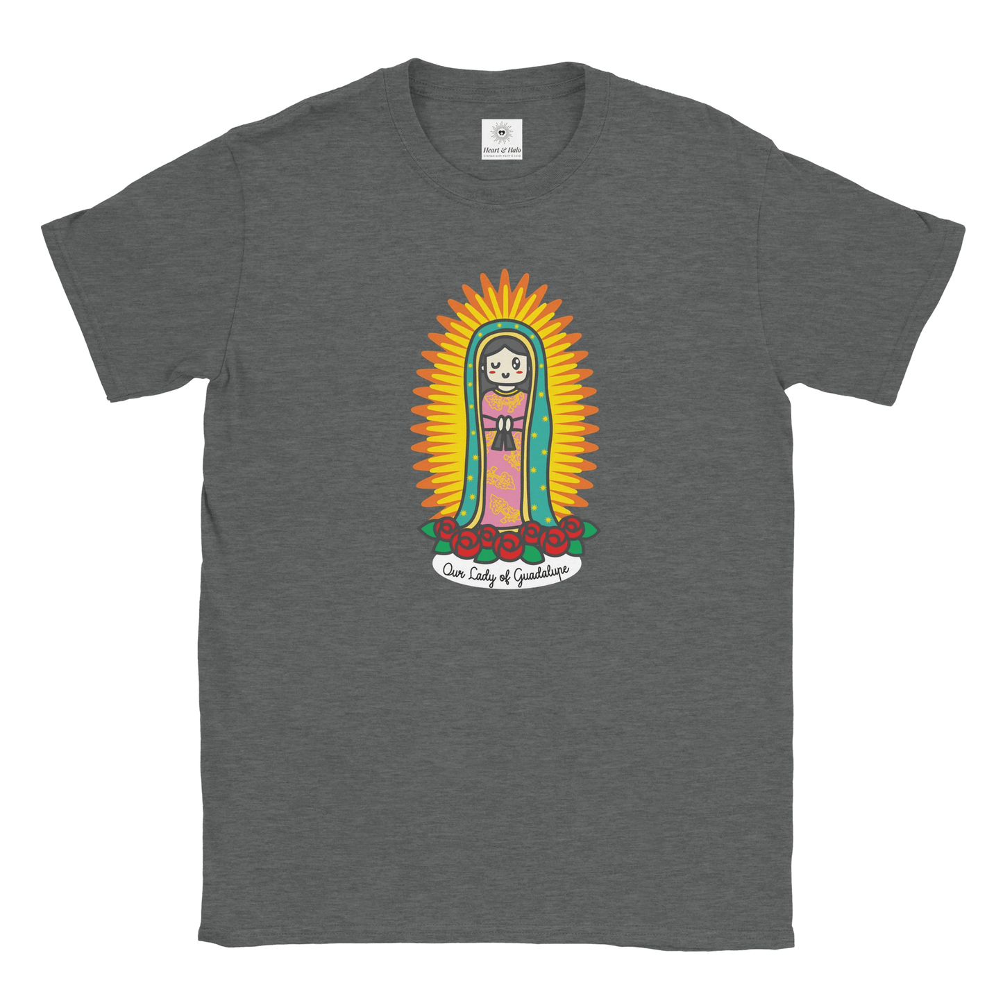 Our Lady of Guadalupe | Adult Cotton Crewneck T-Shirt - Heart & Halo