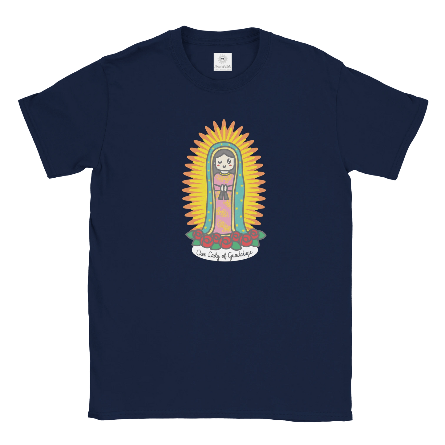 Our Lady of Guadalupe | Adult Cotton Crewneck T-Shirt - Heart & Halo