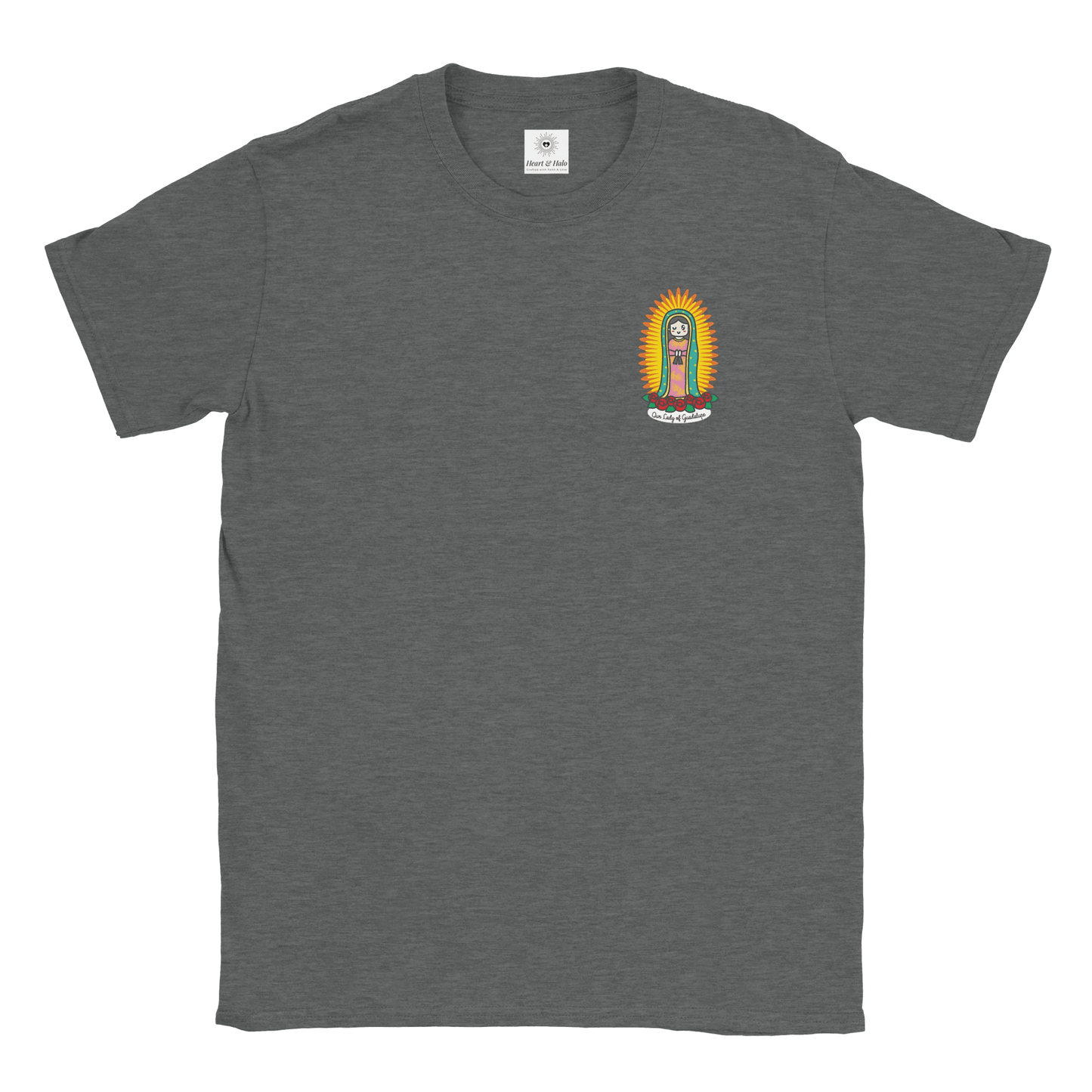 Our Lady of Guadalupe | Adult Cotton Crewneck T-Shirt - Heart & Halo