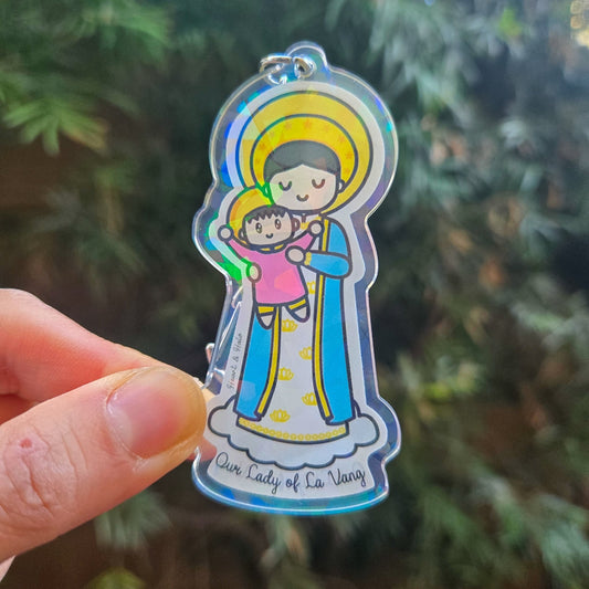 Our Lady of La Vang Acrylic Keychain | Catholic Charm - Heart & Halo