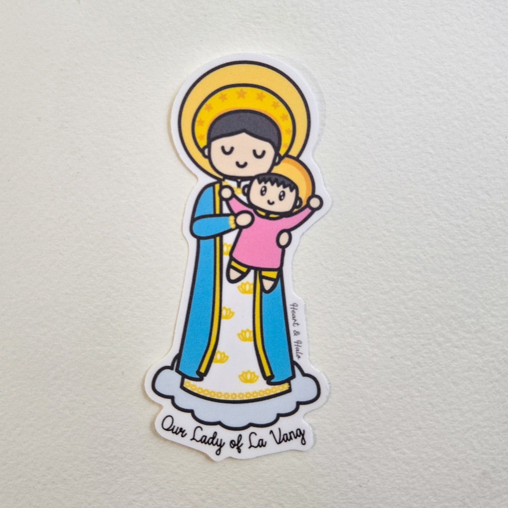 Our Lady of La Vang Waterproof Sticker - Heart & Halo