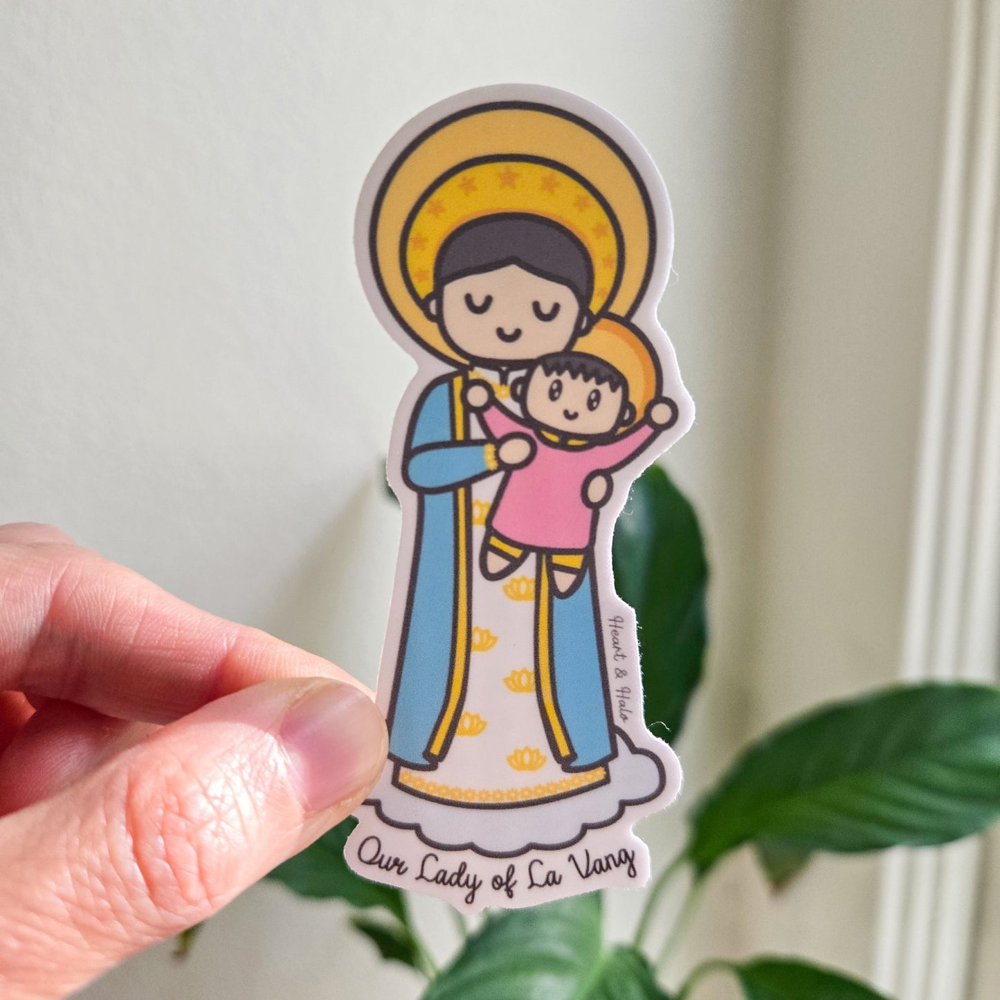 Our Lady of La Vang Waterproof Sticker - Heart & Halo