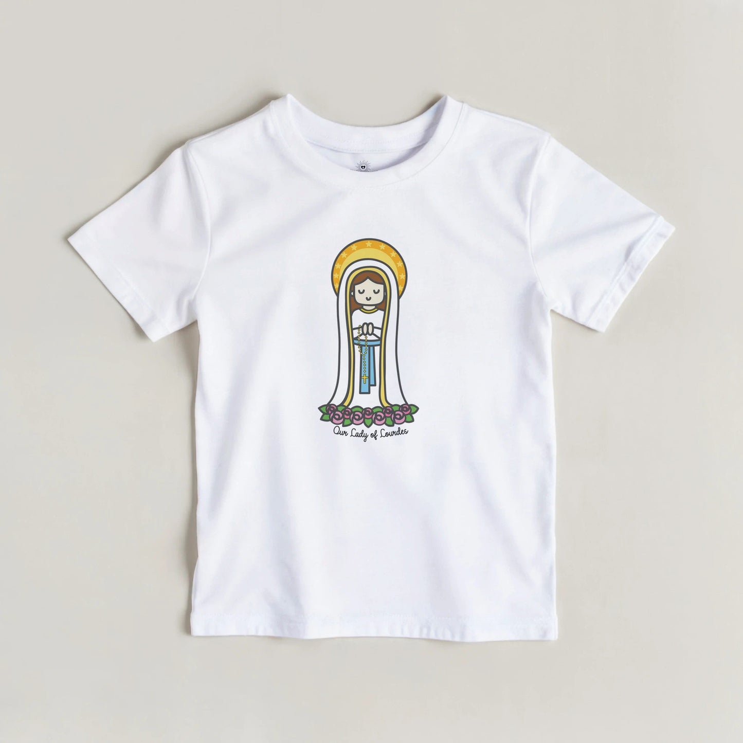 Our Lady of Lourdes Kids Cotton T-Shirt - Heart & Halo