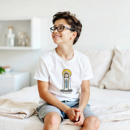 Our Lady of Lourdes Kids Cotton T-Shirt - Heart & Halo