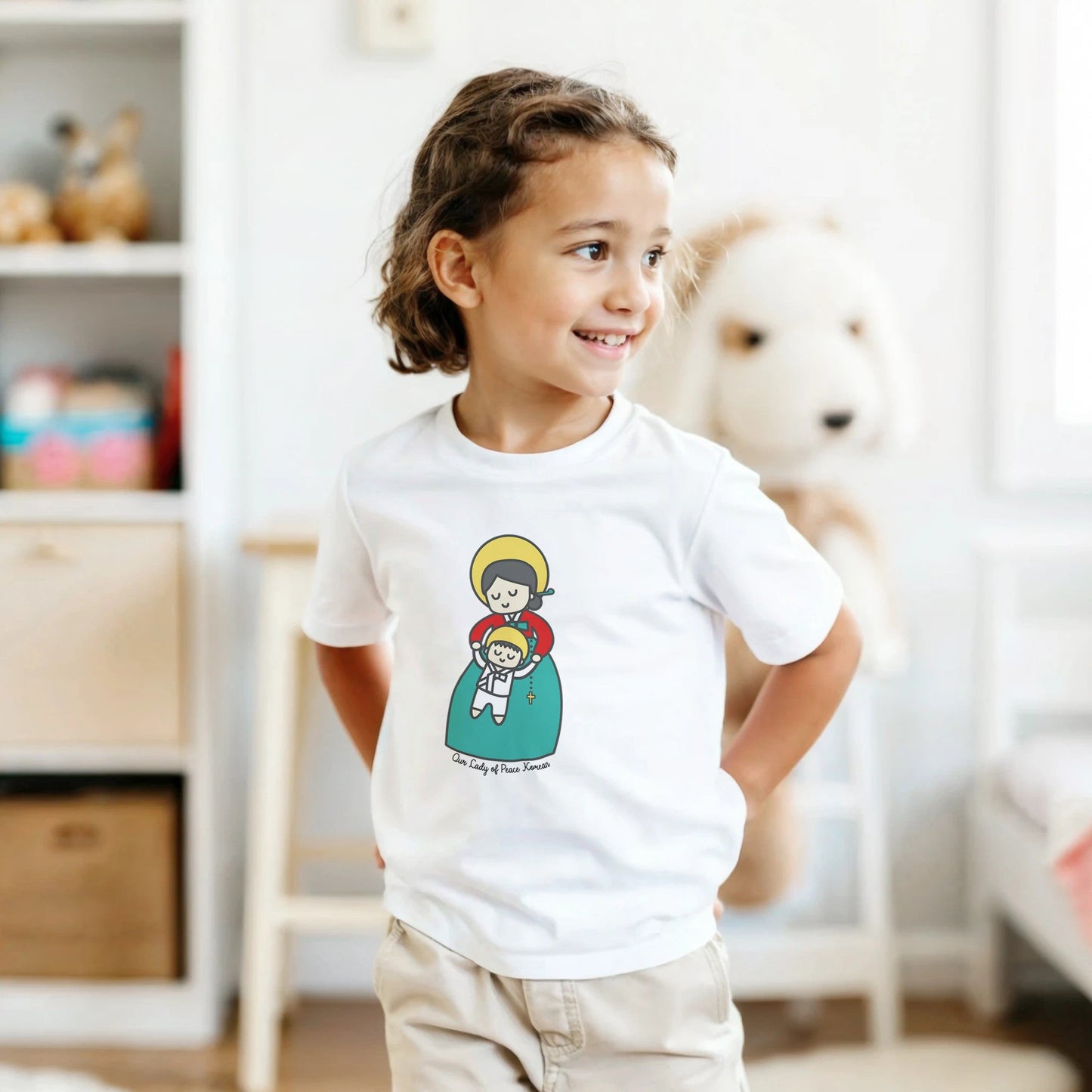 Our Lady of Peace Korean Kids T-Shirt - Heart & Halo