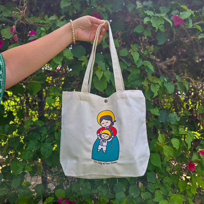 Our Lady of Peace Korean Medium Tote Bag - Heart & Halo
