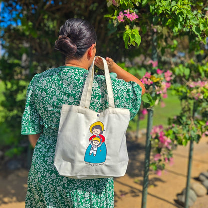 Our Lady of Peace Korean Medium Tote Bag - Heart & Halo