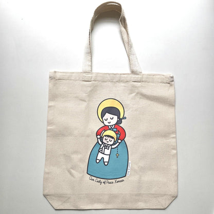 Our Lady of Peace Korean Tote Bag, Premium Quality - Heart & Halo