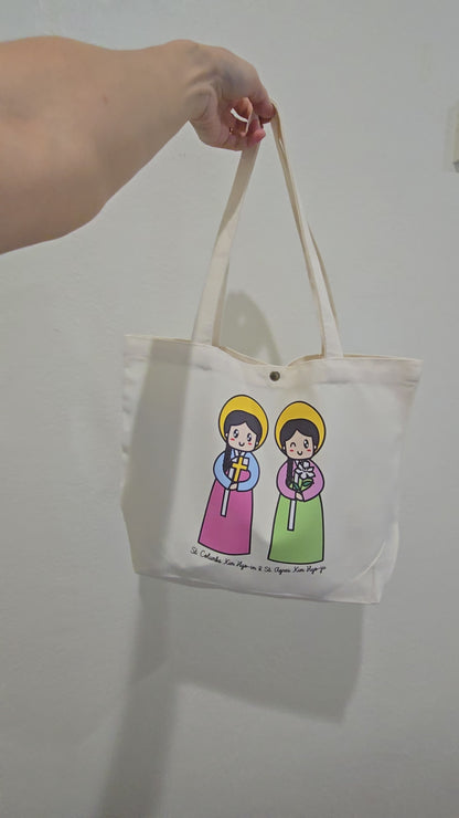 St Columba Kim Hyo-im & St Agnes Kim Hyo-ju Medium Tote Bag