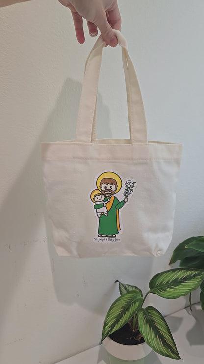 St. Joseph & Baby Jesus Mini Tote Bag